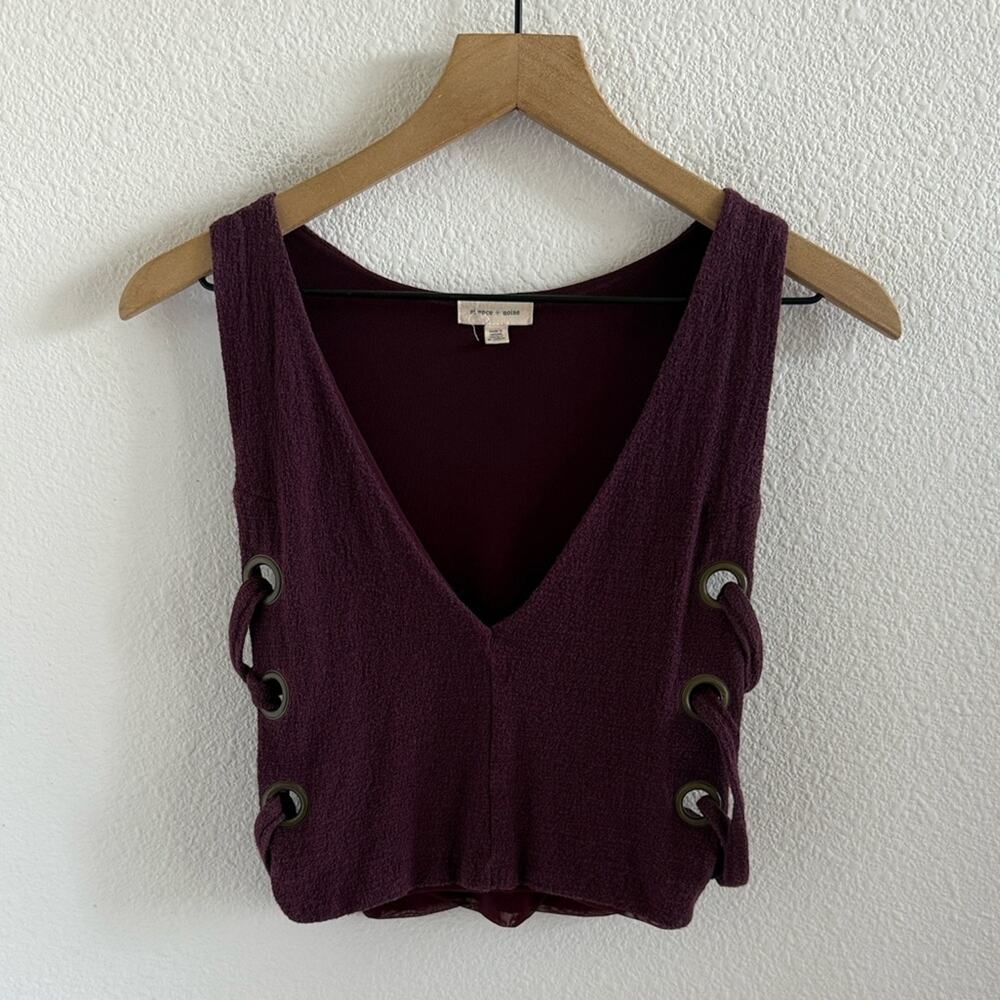 Silence + Noise Lace Side Cropped Tank XS